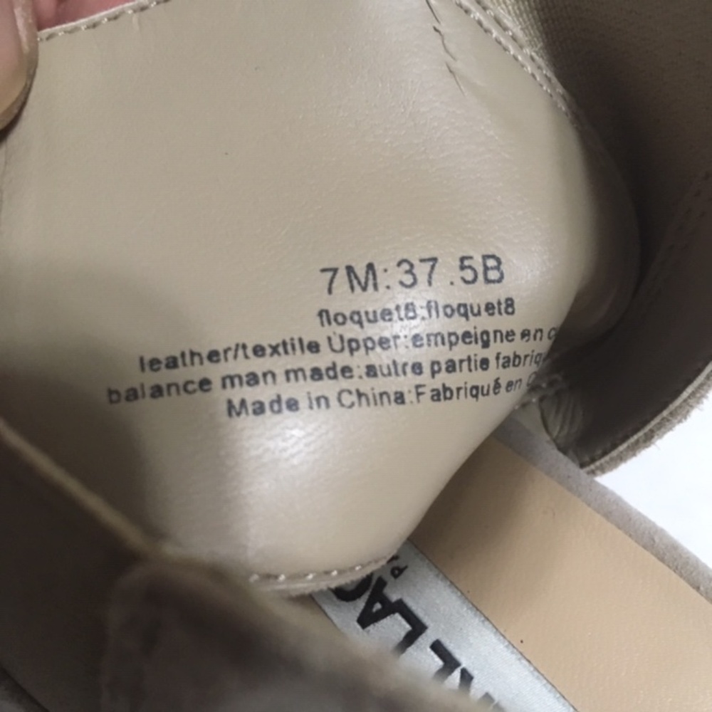 Karl Lagerfeld Paris Suede/Leather Lt Tan Heels 7M - Picture 8 of 8